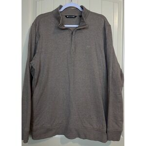 TravisMathew Cloud Quarter Zip 2.0 Golf 1/4 Zip Long Sleeve Brown Men's XL